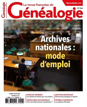 La Revue Française De Généalogie N°246 – Février-Mars 2020  [Magazines]