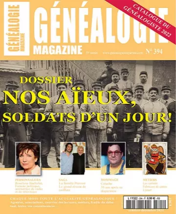 Généalogie Magazine N°394 – Octobre-Décembre 2021  [Magazines]