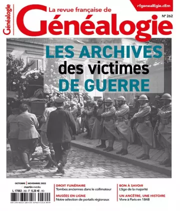 La Revue Française De Généalogie N°262 – Octobre-Novembre 2022  [Magazines]