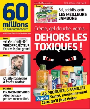 60 Millions De Consommateurs N°561 – Septembre 2020  [Magazines]